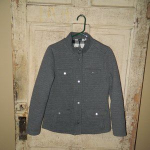 LL Bean Gray Quilted Cotton Riding Jacket Size XS (LL-7)